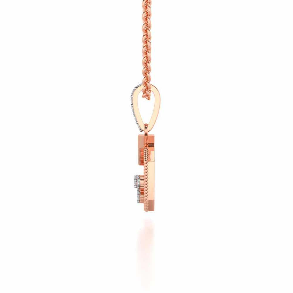 Flecked Silver Pendant - Rose Gold - Image 4