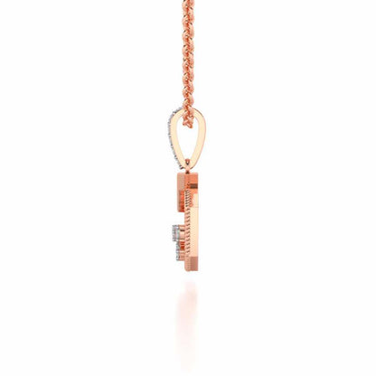 Flecked Silver Pendant - Rose Gold - Image 4
