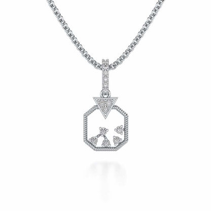 Flecked Silver Pendant - White Gold - Image 1