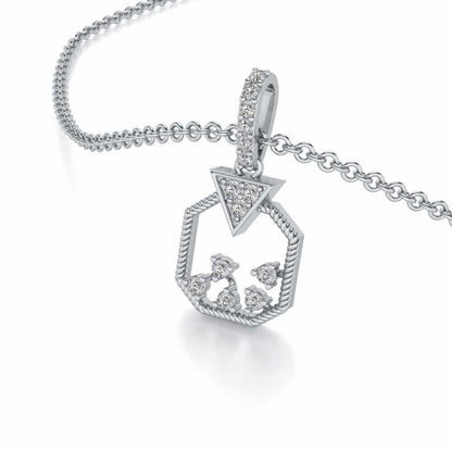 Flecked Silver Pendant - White Gold - Image 2