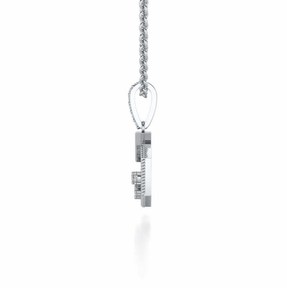 Flecked Silver Pendant - White Gold - Image 4
