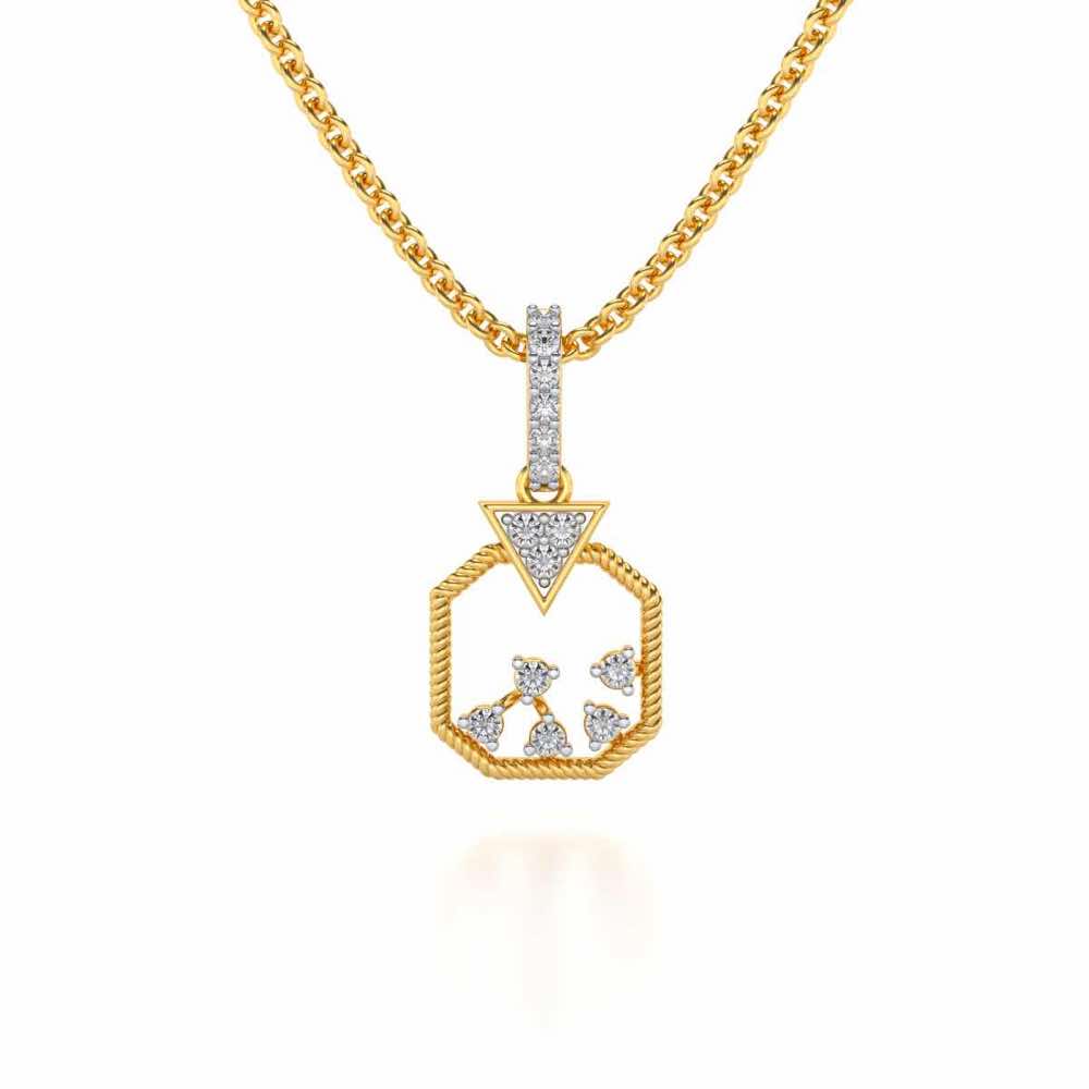 Flecked Silver Pendant - Yellow Gold - Image 1
