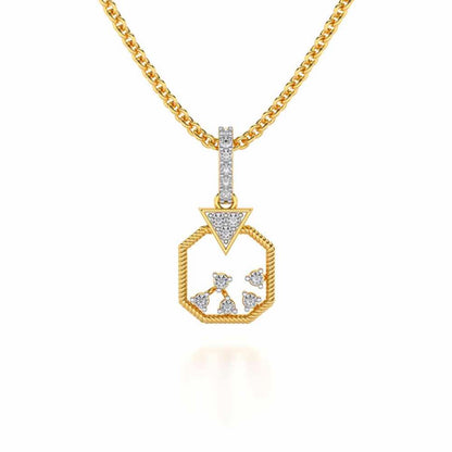 Flecked Silver Pendant - Yellow Gold - Image 1
