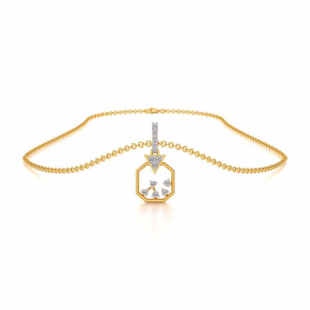 Flecked Silver Pendant - Yellow Gold - Image 3
