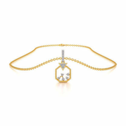 Flecked Silver Pendant - Yellow Gold - Image 3