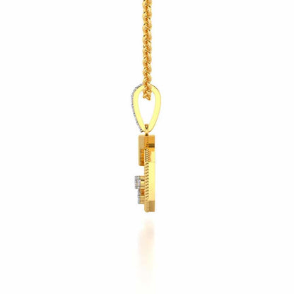 Flecked Silver Pendant - Yellow Gold - Image 4