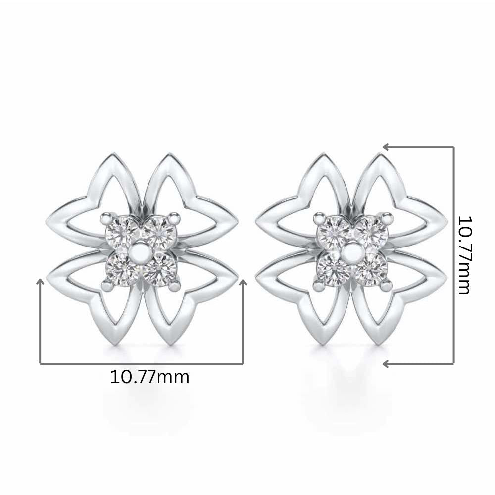 Fleur delicate Silver Studs - White Gold - Image 2