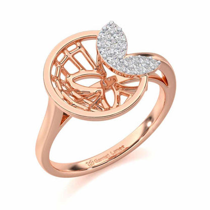Flight Charm Silver Ring - Rose Gold - Image 1