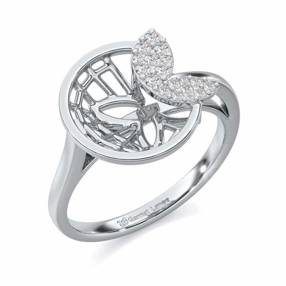 Flight Charm Silver Ring - White Gold - Image 1