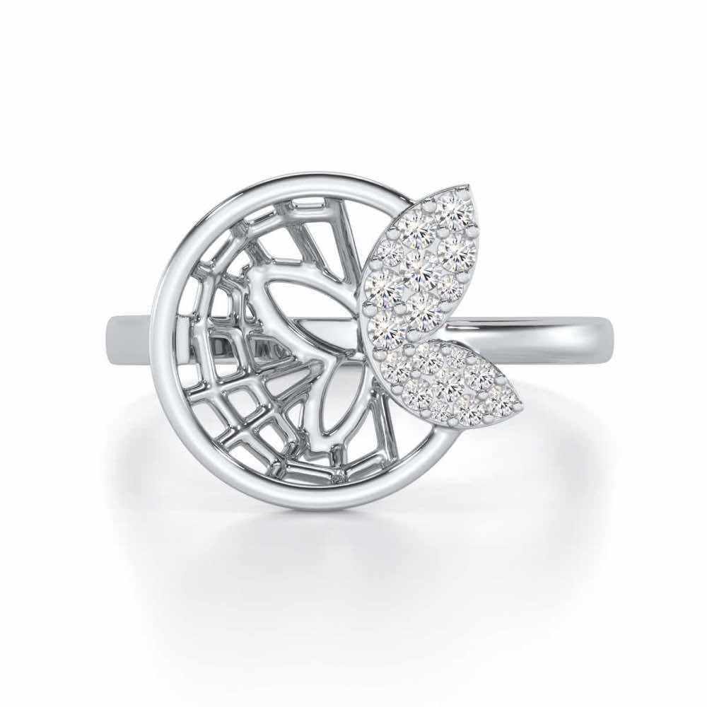 Flight Charm Silver Ring - White Gold - Image 4