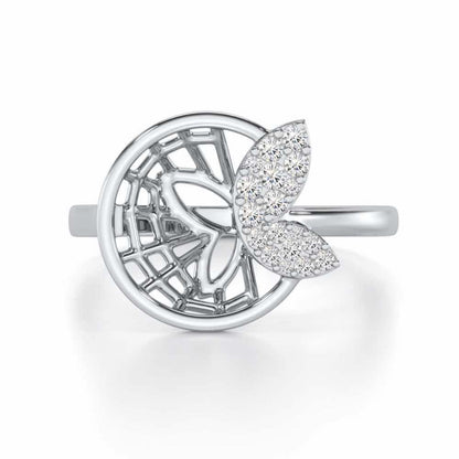Flight Charm Silver Ring - White Gold - Image 4