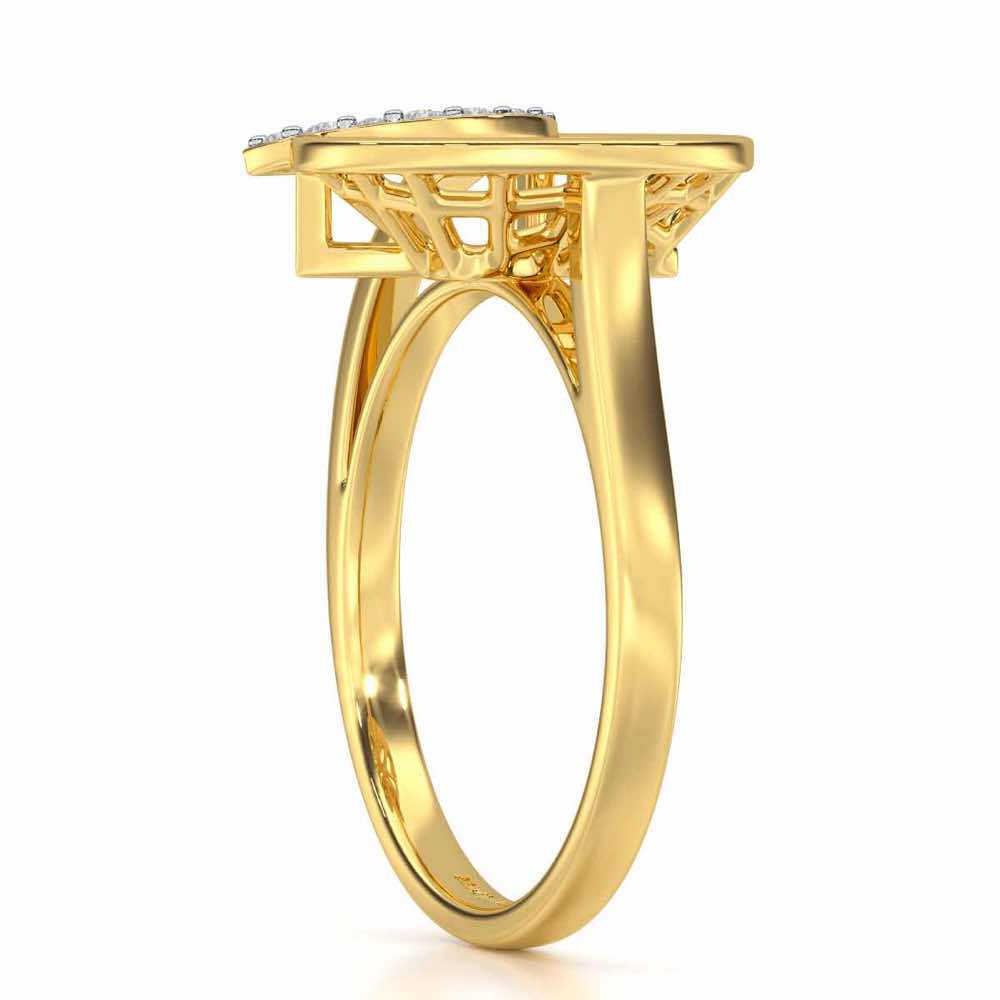 Flight Charm Silver Ring - Yellow Gold - Image 3