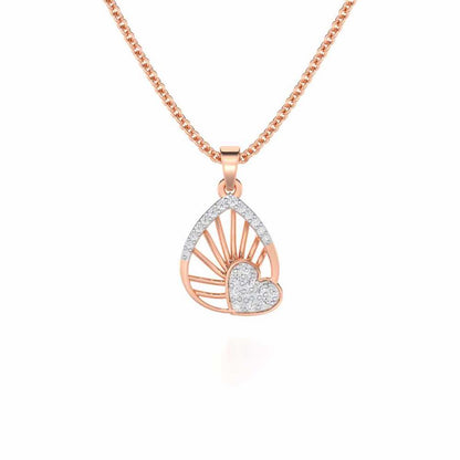 Floating Heart Silver Pendant - Rose Gold - Image 1