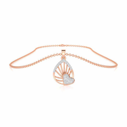 Floating Heart Silver Pendant - Rose Gold - Image 3