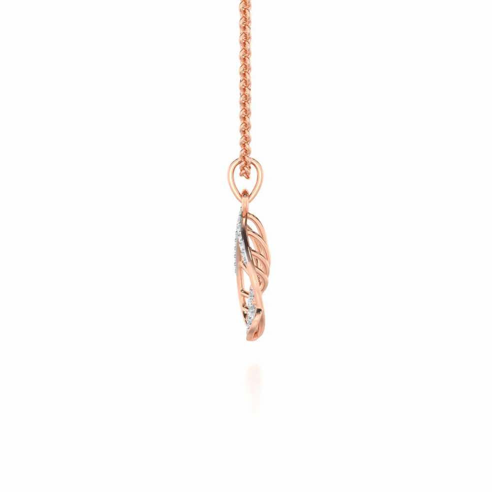 Floating Heart Silver Pendant - Rose Gold - Image 4