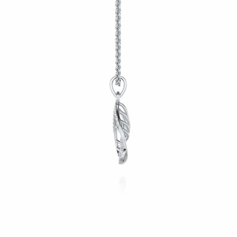 Floating Heart Silver Pendant - White Gold - Image 4