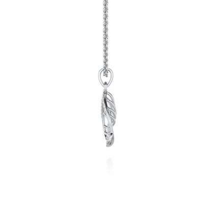 Floating Heart Silver Pendant - White Gold - Image 4