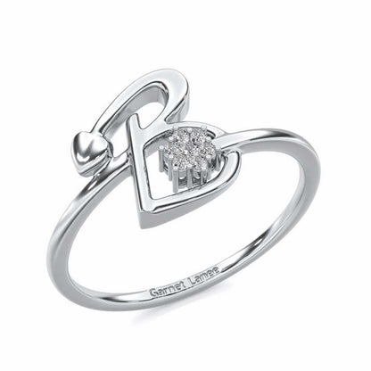Flora B Silver Ring - White Gold - Image 1