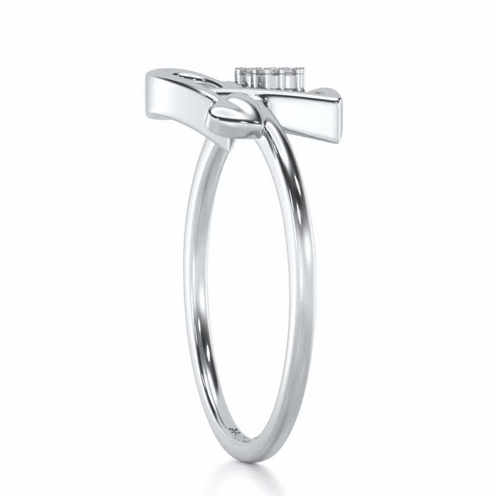 Flora B Silver Ring - White Gold - Image 3