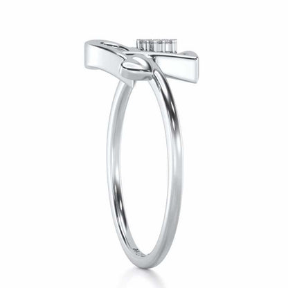 Flora B Silver Ring - White Gold - Image 3
