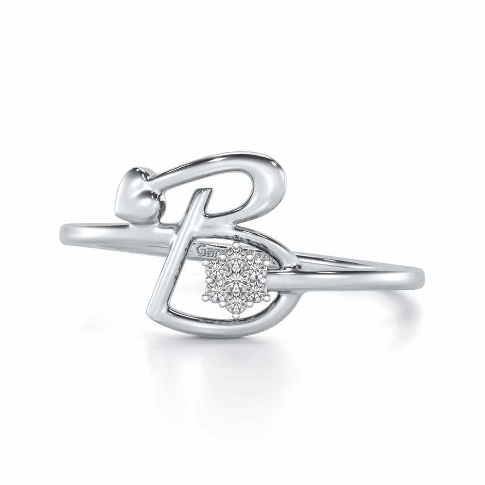 Flora B Silver Ring - White Gold - Image 4