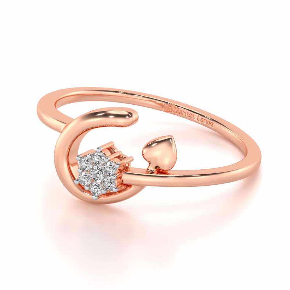 Flora C Silver Ring - Rose Gold - Image 2