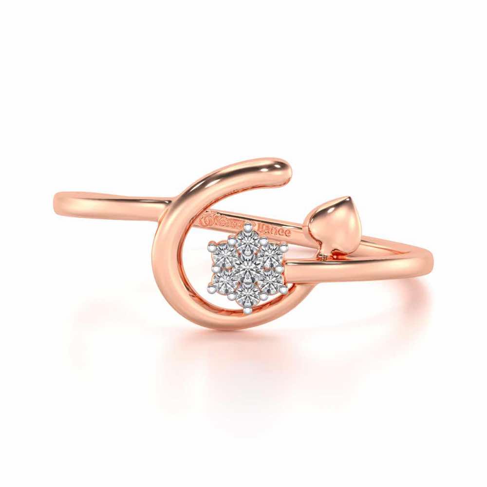 Flora C Silver Ring - Rose Gold - Image 4