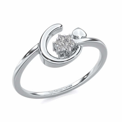 Flora C Silver Ring - White Gold - Image 1