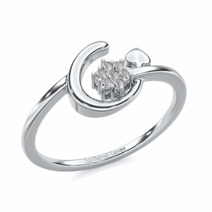 Flora C Silver Ring - White Gold - Image 1