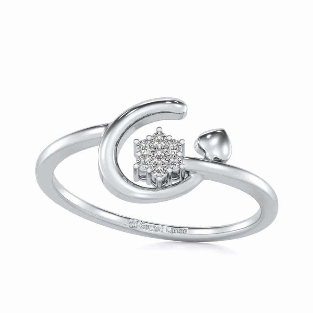 Flora C Silver Ring - White Gold - Image 2