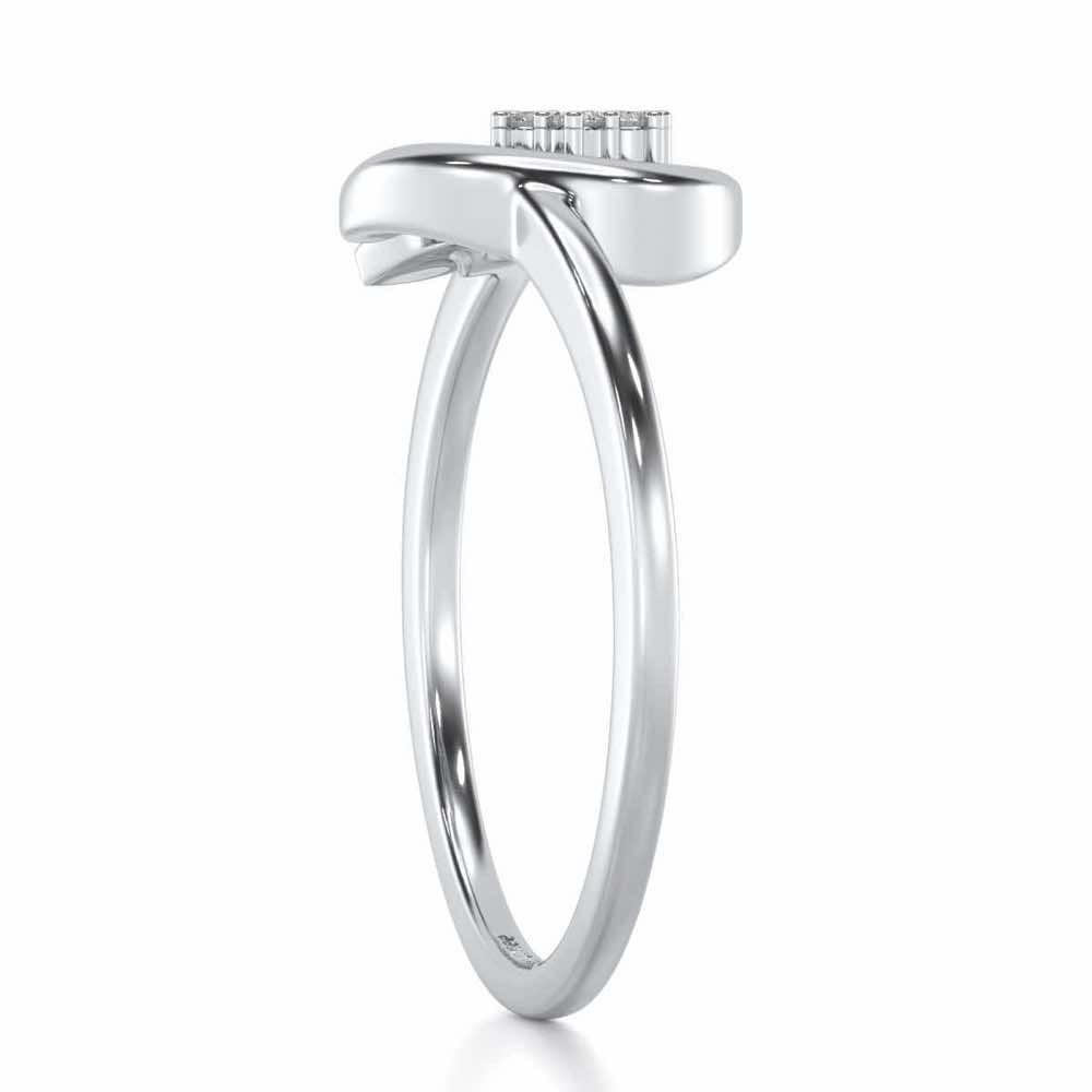 Flora C Silver Ring - White Gold - Image 4