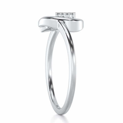 Flora C Silver Ring - White Gold - Image 4