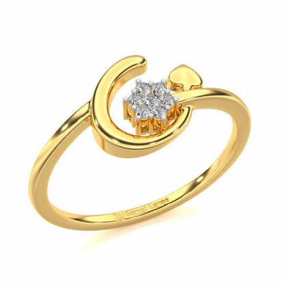 Flora C Silver Ring - Yellow Gold - Image 1
