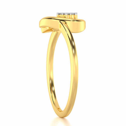 Flora C Silver Ring - Yellow Gold - Image 3