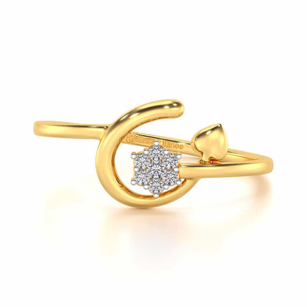 Flora C Silver Ring - Yellow Gold - Image 4