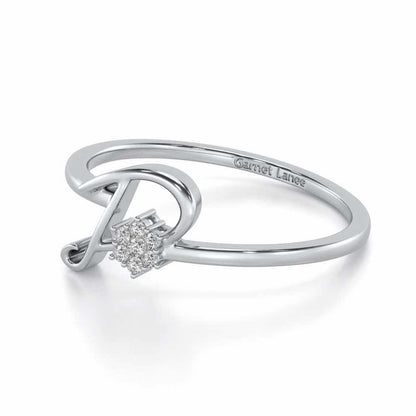 Flora D Silver Ring - White Gold - Image 2