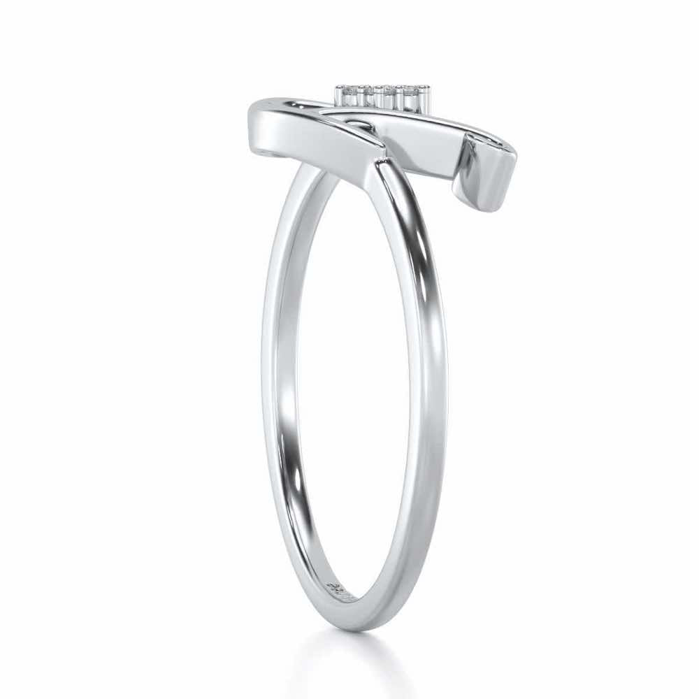 Flora D Silver Ring - White Gold - Image 3