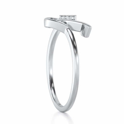 Flora D Silver Ring - White Gold - Image 3
