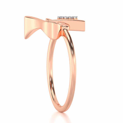 Flora F Silver Ring - Rose Gold - Image 3