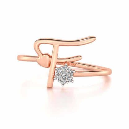 Flora F Silver Ring - Rose Gold - Image 4