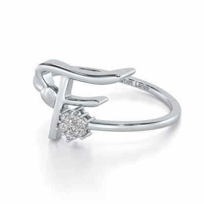 Flora F Silver Ring - White Gold - Image 2