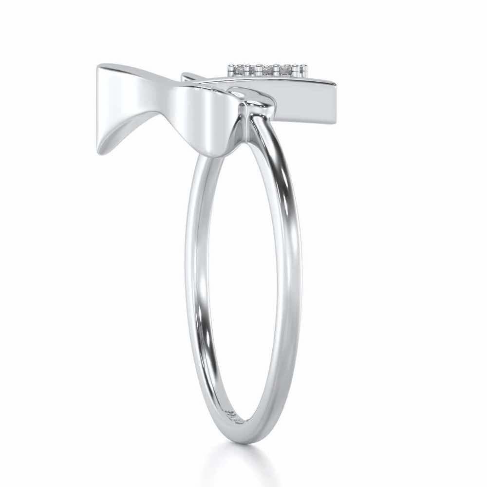 Flora F Silver Ring - White Gold - Image 3