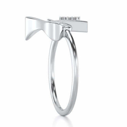 Flora F Silver Ring - White Gold - Image 3