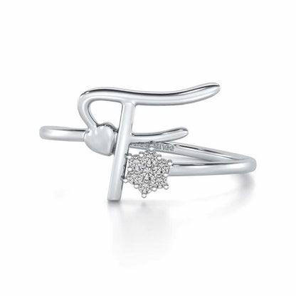 Flora F Silver Ring - White Gold - Image 4