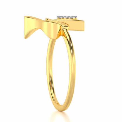 Flora F Silver Ring - Yellow Gold - Image 3
