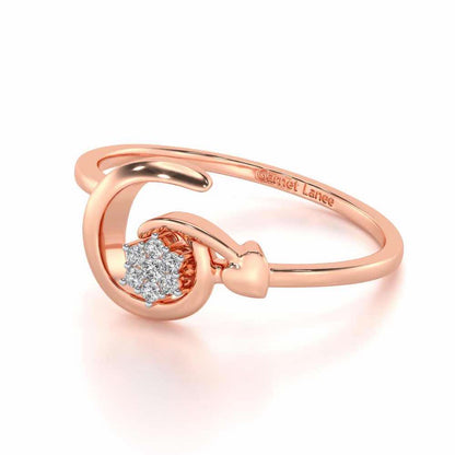 Flora G Silver Ring - Rose Gold - Image 2