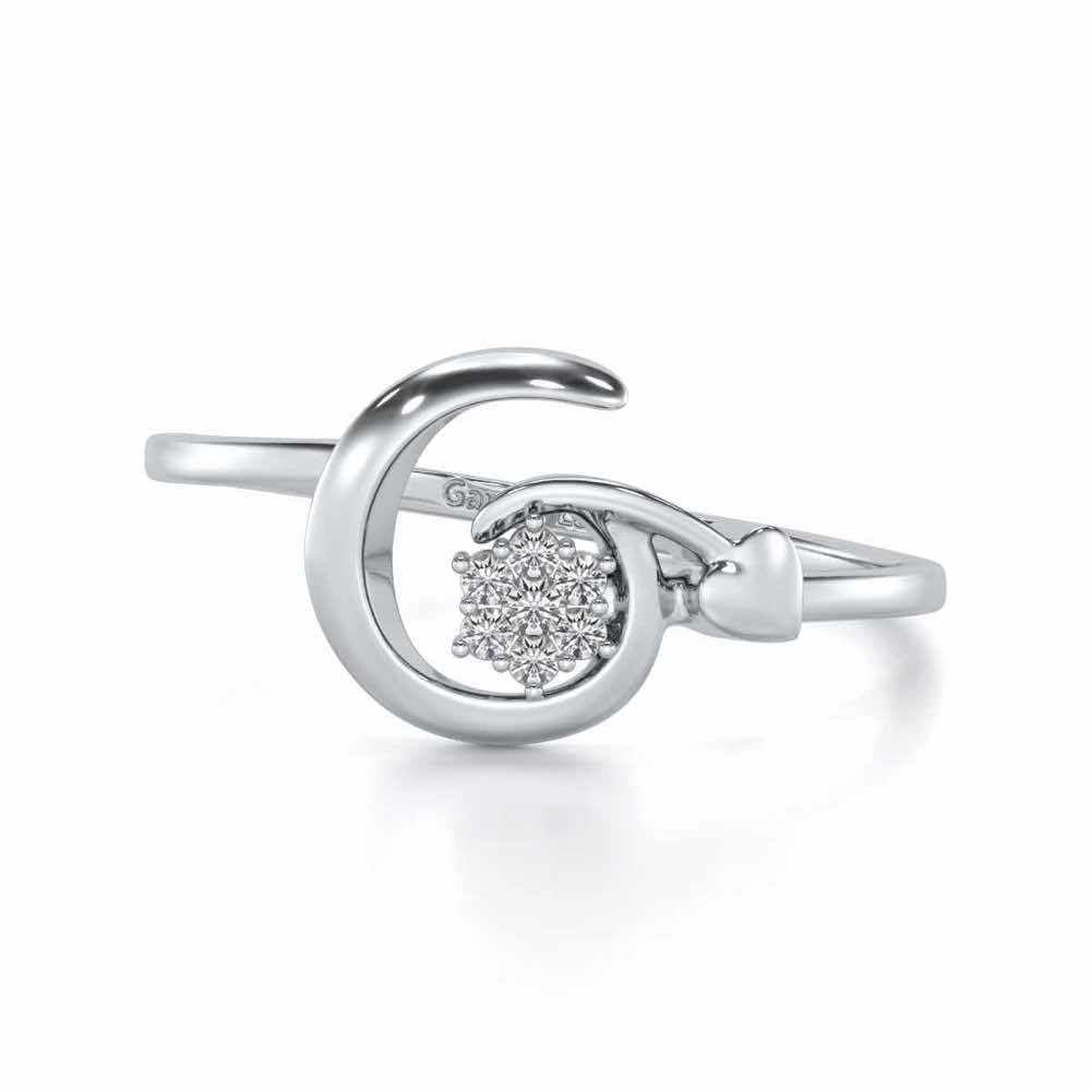 Flora G Silver Ring - White Gold - Image 4