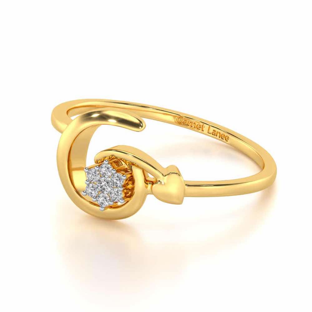 Flora G Silver Ring - Yellow Gold - Image 2