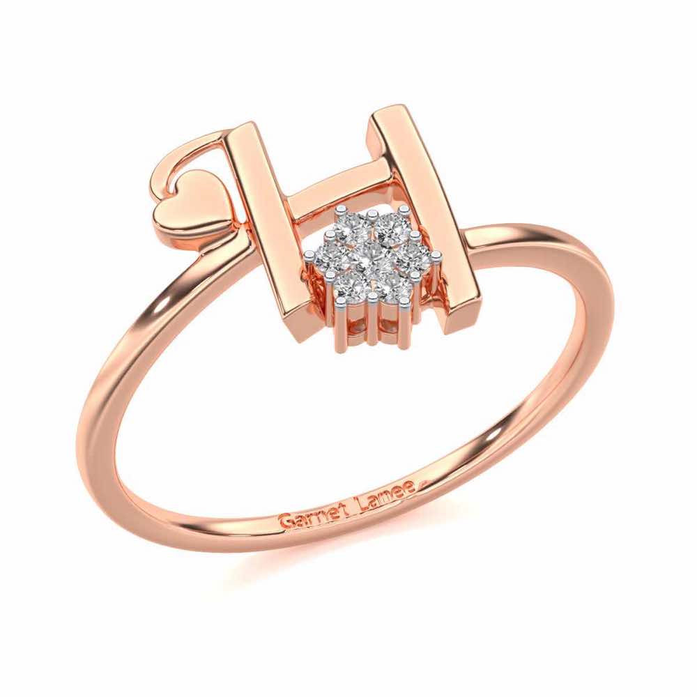 Flora H Silver Ring - Rose Gold - Image 1