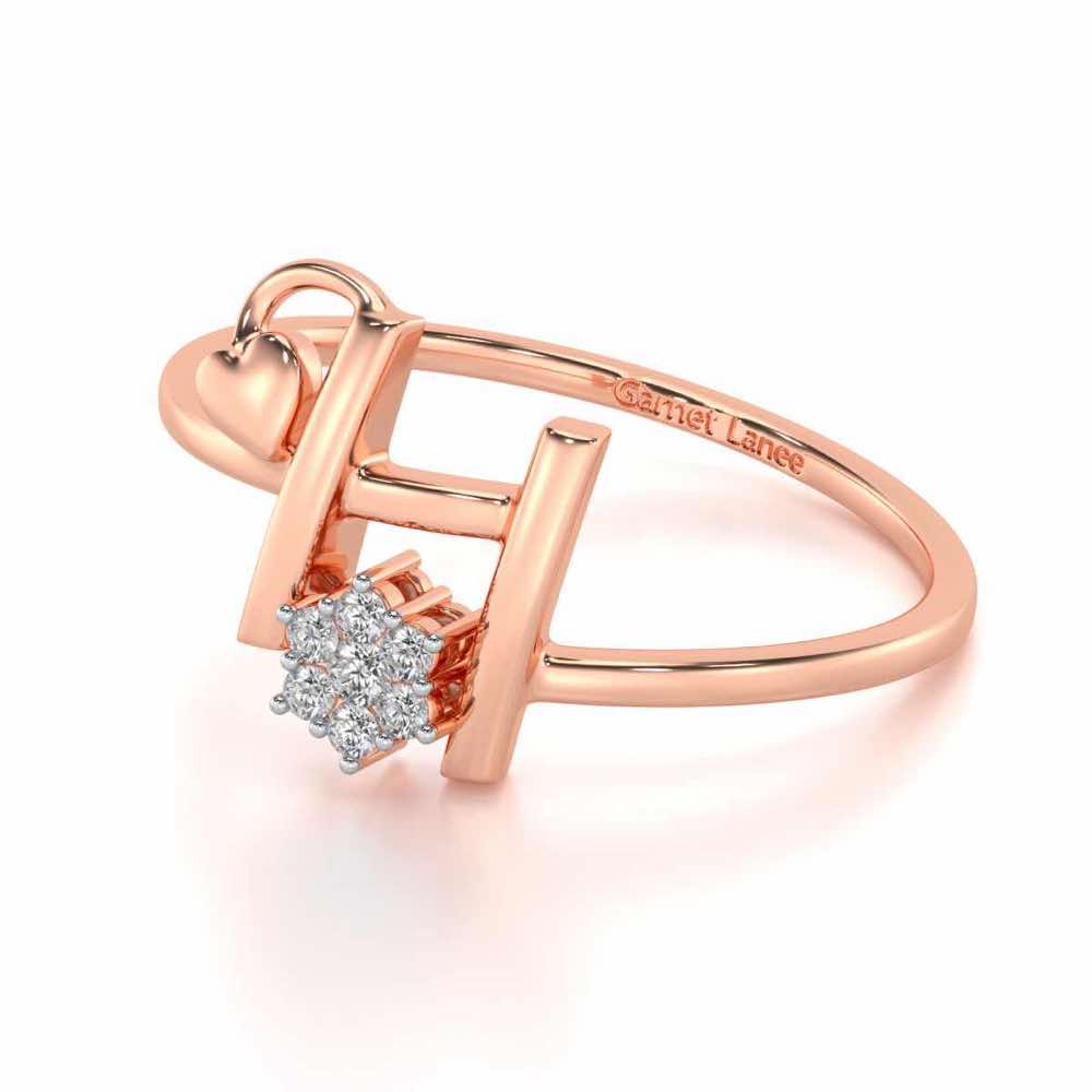 Flora H Silver Ring - Rose Gold - Image 2